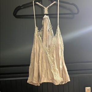Elegant Cream Lace Trimmed Top